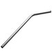 A Barfly stainless steel bent straw with a white background.