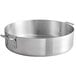 A large silver aluminum brazier with handles.