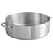 A large silver aluminum brazier pot with handles.