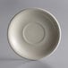A white Libbey stoneware saucer with a flat surface and a small rim.