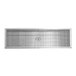 A rectangular stainless steel grate with a metal grid on it.