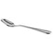 A Libbey stainless steel demitasse spoon with a silver handle.