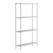 A Regency stainless steel wire shelving unit with four shelves.