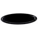 A black oval shaped melamine platter.