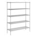 A white wireframe of a Regency chrome 5-shelf kit.