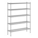 A Regency stainless steel wire shelving unit with four shelves.