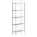 A Regency stainless steel wire shelving unit with five shelves.