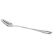 A Libbey stainless steel iced tea spoon with a silver handle on a white background.