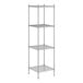 A Regency stainless steel wire shelving unit with four shelves.