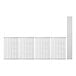 A row of metal grids with metal bars.