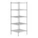 A Regency stainless steel wire shelving unit with shelves.