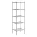 A Regency chrome wire shelving unit with four shelves.