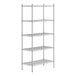 A Regency stainless steel wire shelving unit with four shelves.