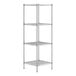 A Regency stainless steel wire shelving unit with four shelves.