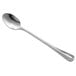 a silver spoon on a white background