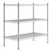 A Regency stainless steel wire shelving unit with three shelves.