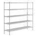 A Regency stainless steel wire shelving unit with four shelves.