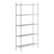 A Regency stainless steel wire shelving unit with five shelves.