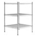 A Regency stainless steel wire shelf kit with three shelves.