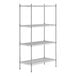 A Regency stainless steel wire shelving unit with four shelves.