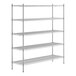 A Regency stainless steel wire shelving unit with five shelves.