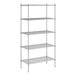 A wireframe of a Regency chrome 5-shelf kit. The kit has four shelves.