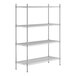 A Regency stainless steel wire shelving unit with four shelves.