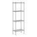 A Regency stainless steel wire shelving unit with four shelves.