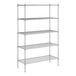 A Regency chrome wire shelving unit with four shelves.