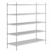 A Regency stainless steel wire shelving unit with 5 shelves.