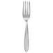 A close-up of a Libbey stainless steel dinner fork with a silver handle.