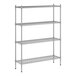 A Regency stainless steel wire shelving unit with four shelves.