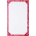 Burgundy rectangular frame with white background.