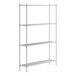 A Regency stainless steel wire shelving unit with four shelves.