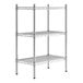 A Regency stainless steel wire shelving unit with three shelves.