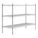 A Regency stainless steel wire shelving unit with three shelves.