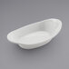 A white oval shaped dish.