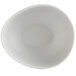A light gray irregular round melamine bowl.
