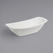 A white oval GET Enterprises Acclaim melamine pasta bowl on a gray surface.