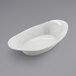 A white oval shaped bowl.