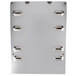 A silver rectangular San Jamar C-fold towel dispenser with holes.