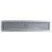 A Regency stainless steel floor trough with a metal grate over a vent.