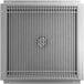 A Regency stainless steel square floor trough grate with a grid pattern.
