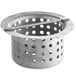 A stainless steel Regency strainer basket with holes.