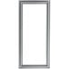 A rectangular white gasket with a silver frame.