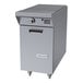 A stainless steel Garland Master Sentry Series natural gas hot top range attachment with a storage base.