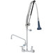 A T&S DuraPull pre-rinse faucet with hose and spray valve.