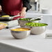 a group of bowls of food