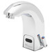 A chrome T&S ChekPoint hands-free sensor faucet with a rigid spout.