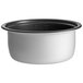 A white and black non-stick pot for an Avantco rice cooker.